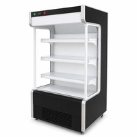 Vitrine Réfrigérée Verticale à Rideau d'Air, Multi-Niveaux, 48°C, Refroidissement par Ventilation Ambiante, LED, pour Supermarché et Magasin Commercial