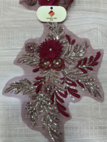Applique en dentelle perlée pour robe de mariée, patchs brodés à sequins, embellissement, artisanat DIY, applique florale 3D (paire)