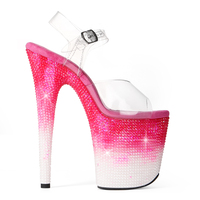 Chaussures de mariage sexy à lacets de 20 cm (8 pouces), talons transparents en PVC pour pole dance, plateformes pour danseuses exotiques, talons aiguilles personnalisés
