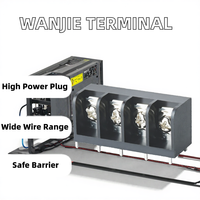 Barrière de bornier à pas de 11,1 mm, connecteur haute intensité 300 V 30 A en alliage de cuivre 22-10 AWG WANJIE WJ66A