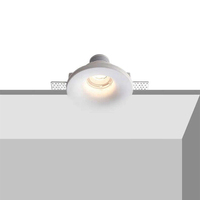 Plafond de décoration d'intérieur moderne et populaire encastré anti-éblouissement LED gypse Downlight GU10 7W 10W sans cadre à intensité variable lampes en plâtre