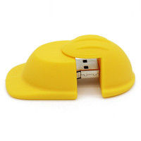 Gorra de ingeniería personalizada 64G PVC U Disk USB 2,0 Animal personalizado casco forma Usb Pendrive fuego promocional USb Flash Drive