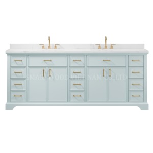 โต๊ะเครื่องแป้งไม้แข็งเคลือบแลคเกอร์ PU ขนาด48นิ้วกันน้ำสำหรับห้องน้ำสไตล์ชายฝั่ง - Product Image 6