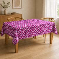 Nappe en PEVA imprimée, motif losanges magenta et blanc, 54 x 108 pouces, imperméable, rectangulaire, pour événements et cocktails