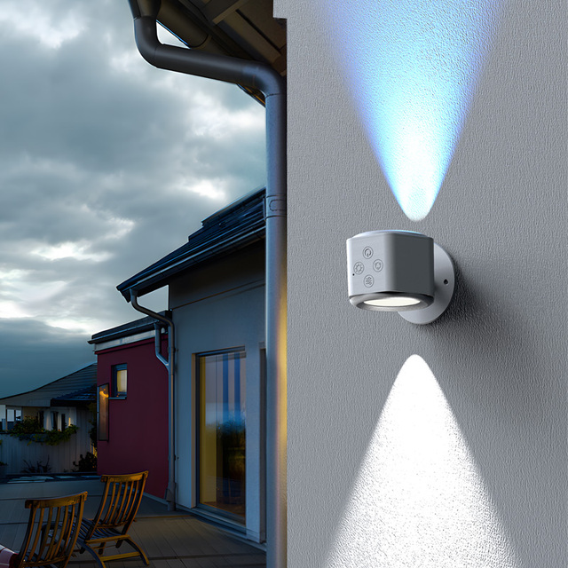 Remote Control LED Wall Light Bi-Directional Illumination Decor Night Light Dimmable Wall Mounted Lamp with 360 Magnetic Ball
