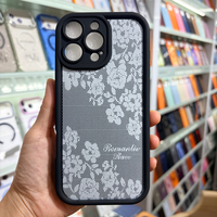Coque de téléphone iPhone 17 Pro en TPU mat avec motif floral en dentelle, couleur ivoire blush, panneau de protection de l'appareil photo, personnalisable, fournisseurs en gros