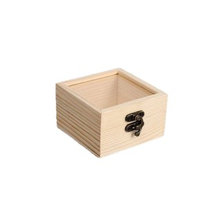Cajas de almacenamiento de madera rectangulares de pino con tapa de vidrio para joyería, regalo, recuerdo de boda, perfume, organizador de lápices labiales - Product Image 5
