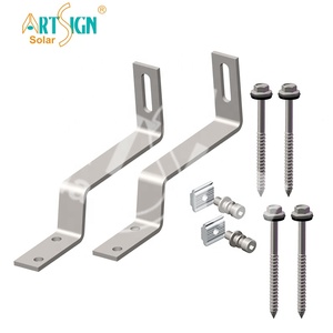 Toit de tuiles crochets de tuiles solaires systèmes de montage de panneaux solaires PV structure de montage de panneaux solaires en aluminium | ART SIGN - Product Image 1