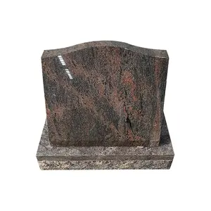 Lápida de granito rojo Multicolor de alta calidad Monumento de superficie pulida lápida de granito cuadrado