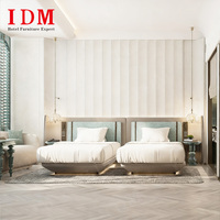 Ensembles de meubles de chambre d'hôtel en chêne massif, écologiques, modernes et de luxe, sur mesure IDM, taille King/Queen pour hôtels étoilés
