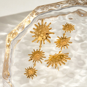 Jinhua Star Shape Drop Earrings 18k Gold Plated Stainless Steel Geometric Party Jewelry - Product Image 3