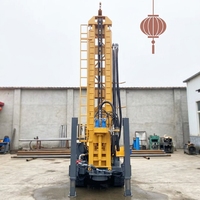 Foreuse rotative hydraulique portable diesel à démarrage électrique pour puits d'eau, avec pompe de boîte de vitesses et roulement de moteur, profondeur de forage max. 600 m, 24 V