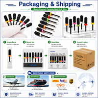 Lot de 100 embouts de ponceuse à ongles en carbure de tungstène, forme ronde, sécurité, finition noire, pour salon de manucure, logo personnalisé, OEM