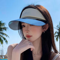 Sombrero de Sol de Moda Coreana, Estilo Deportivo, Visera Abierta, para Mujer, Primavera Verano, Ala Ancha, Protección UV, para Vacaciones en la Playa