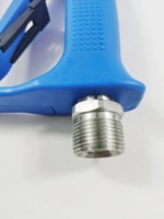 Pistolet de lavage haute pression SS 4000 PSI pour voiture, lance de pulvérisation, buse de nettoyage puissant, en acier inoxydable bleu, outil court