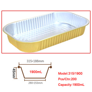 OEM dùng một lần PP nhôm lá nướng bánh mì ổ Pan <span class=keywords><strong>container</strong></span> cấp thực phẩm smoothwall lá có nắp đậy - Product Image 2