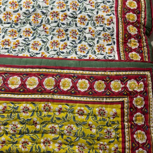 Indian Handloom Mejor diseño premium Mejor Venta caliente HighQualityCotton Juego de colcha acolchada Ligero BordadoPrinted Bedcover - Product Image 1