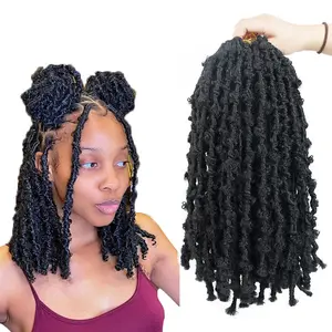 Бабочка Nu искусственные Locs 14 дюймов предварительно витой Nu искусственные Locs безузловые накладные волосы на крючке, пре-петлей, на крючках, косички