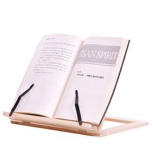 Tongwen Wooden Reading Rack 3.5X24 Natural Wood Color Tablet Stand Recipe Holder Book Support For Desk Use - Product Image 5
