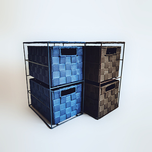 Đơn Vị 2 Ngăn Kéo Giỏ Lưu Trữ Nylon Với Khung Kim Loại Cho Nhà Và Sắp Xếp Bàn - Product Image 3