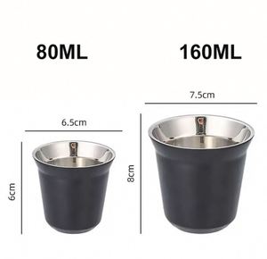 Bulk 80ml 160ml Stainless Steel Espresso Shot Cups Vacuum Insulated Metal Coffee Mug Durable Travel <b>Drinkware</b> with Custom Logo - Product Image 1