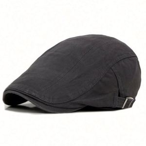 Casquette en coton délavé pour homme, style gavroche, plat, pour le golf et la conduite - Product Image 4