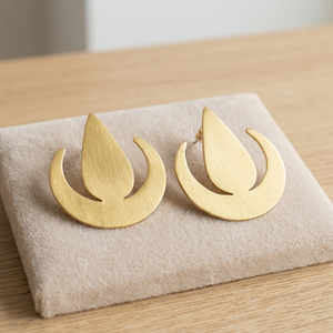 SOUMYA CREATIONS - Pendientes Unisex de Latón Hechos a Mano con Baño de Oro, Modernos, para Fiestas y Bodas - Product Image 3