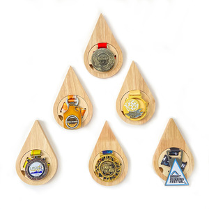 Wooden <b>Medal</b> Display Rack Teardrop Shape <b>Wall</b> Mounted <b>For</b> Home Decor And Award Showcasing - Product Image 4