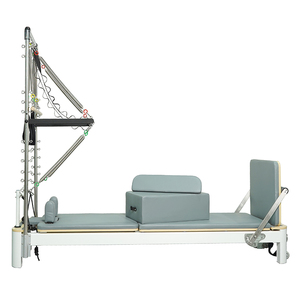 Attrezzatura Pilates Reformer Multifunzionale con Box e Pedana Imbottita per Salti, Ideale per Casa e <span class=keywords><strong>Palestra</strong></span> - Product Image 2