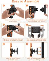 Support de téléphone portable pour voiturette de golf, réglable en angle, rotation à 360°, fixation magnétique puissante en plastique flexible pour 17 Pro Max, installation facile