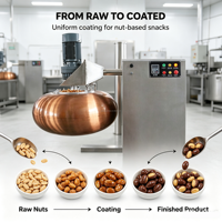 Nouvelle machine à enrober les cacahuètes, les fèves de chocolat et le sucre, à moteur, 220V, en acier, à prix réduit, pour la production en vrac en boulangerie