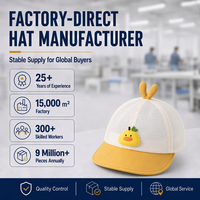 Casquette de baseball pour bébé et tout-petit avec motif animal 3D, maille respirante, large bord souple, chapeau de soleil d'été pour garçons et filles