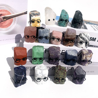 Jingfa En gros : Figurine hérisson en pierre brute de cristal naturel avec lunettes, en Améthyste et Quartz Rose, Ornement de guérison, Autres objets artisanaux en cristal