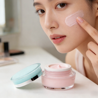 Pot cosmétique personnalisé de couleur bleu clair, 15g, en acrylique de luxe spécial pour crème