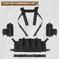 Gilet tactique en nylon 500D multi-poches pour la chasse en extérieur, l'entraînement, la sécurité et le transport d'équipement de charge