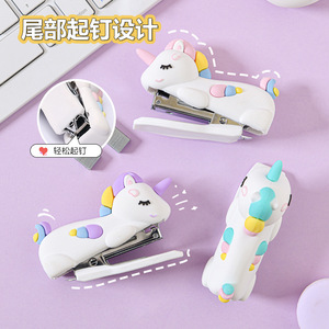 Unicorn Shaped Mini Stapler 20 Pages Capacity With Easy Staple Remover For Students And Office Use - Product Image 1