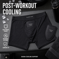 Sous-vêtements rafraîchissants pour hommes avec poche pour pack de glace, 2 packs de gel réutilisables à usage alternatif, sauna, gym, logo personnalisé OEM ODM, caleçons respirants