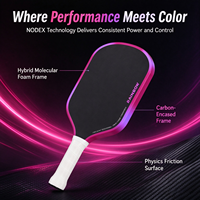 Nouvelle tendance, raquette de pickleball personnalisée en fibre de carbone, grand sweet spot, cadre en graphite, épaisseur 16 mm, raquette pour adultes, tous niveaux