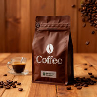 Sacs d'emballage pour café jetables personnalisés avec logo imprimé, en PE, à fond plat, pour poudre de café, vente en gros