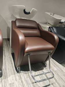 Sillón de Lavacabezas Cómodo y Ajustable con Tazón de Cerámica, Estructura de Madera Moderna y Alta Densidad para Salón de Belleza y Hotel - Product Image 5