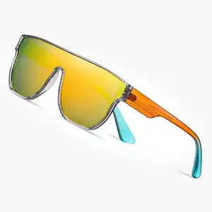 2024 New Unisex TR90 Material Frame Sunglasses One-Piece Lens with Colorful Polarized Sports Lens Wholesale Sunglasses