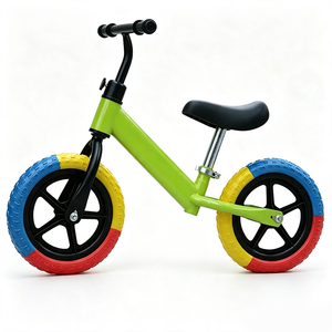 XP Kinder-Laufrad mit Bunten Dreifarbigen Reifen Stilvolles Pedalfreies Kleinkind-Laufrad 12 Zoll Stahlrohr für Outdoor-Fahrten - Product Image 2