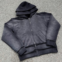 BINBEIER Ensemble de survêtements à double capuche personnalisé en coton délavé effet vieilli pour hommes OEM