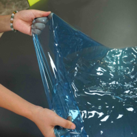 Film TPU bleu transparent, super élastique, doux au toucher, imperméable, recyclable, écologique, biodégradable, de haute qualité