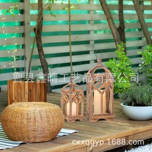 Portavelas de madera con base cuadrada, decoración para el hogar, estilo moderno y sencillo - Product Image 2