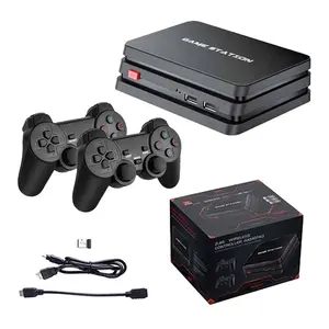 TV HD keluarga, Video Game M8 Plus 64GB Game Retro cerdas 2.4GHz Gamepad Arcade, konsol Video Retro kotak Video Game Linux TV