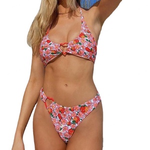 Traje de Baño Bikini de Dos Piezas Transparente y Sexy para Mujer, de Secado Rápido, con Sujetador Push-Up y Tanga, en Spandex/Poliéster - Product Image 3