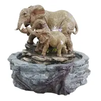 राल मूर्ति शिल्प मिनी हाथी पानी के फव्वारे tabletop