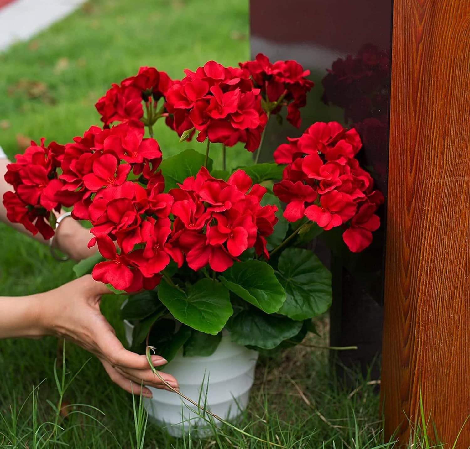 18 ''Künstliche Geranien Seiden blumen Pflanzen Home Outdoor Decor Garden| Alibaba.com