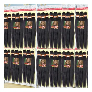 Hot water super 50in 3x private label ez braid pre stretched private logo pre-sectioned braiding hair wholesale